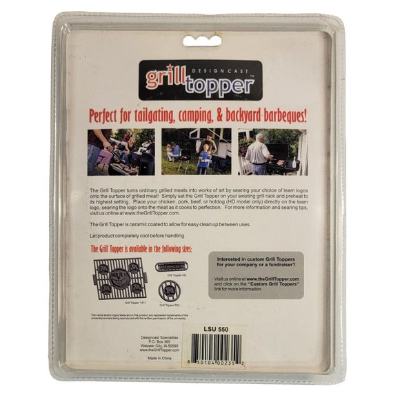 Grill Topper Model 550 LSU Fun On The Bun - Picture 2 of 2